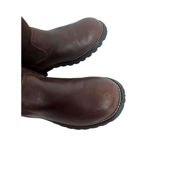 UGG Women's Brooks Tall Brown Leather Sheepskin Knee High Boots size 8 - Picture 8 of 10